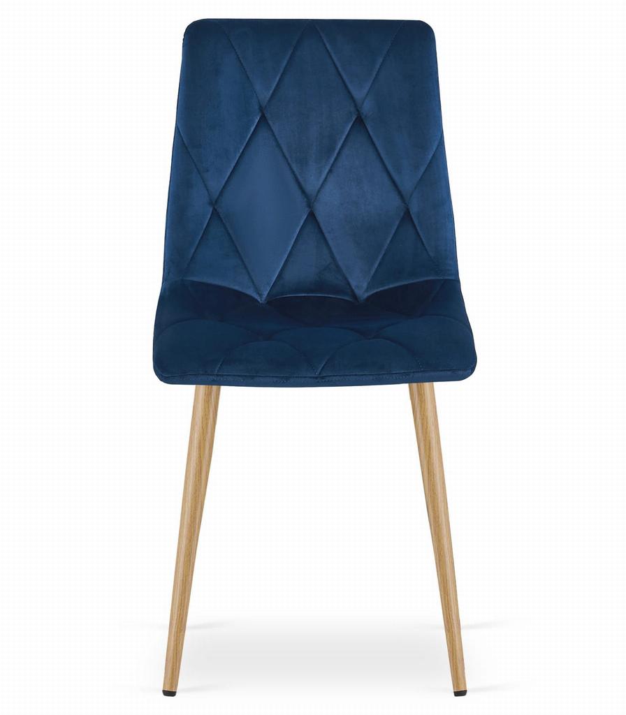 LIBRA chair - navy blue velvet / wood-colored legs x 3
