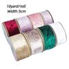 DIY 10 ярдов/рулон Рождественская лента 5 см шириной Бархатный материал для поделок и бантов Ручная работа с проволокой Золотой край Подарочная тесьма Рождественская елка Венок