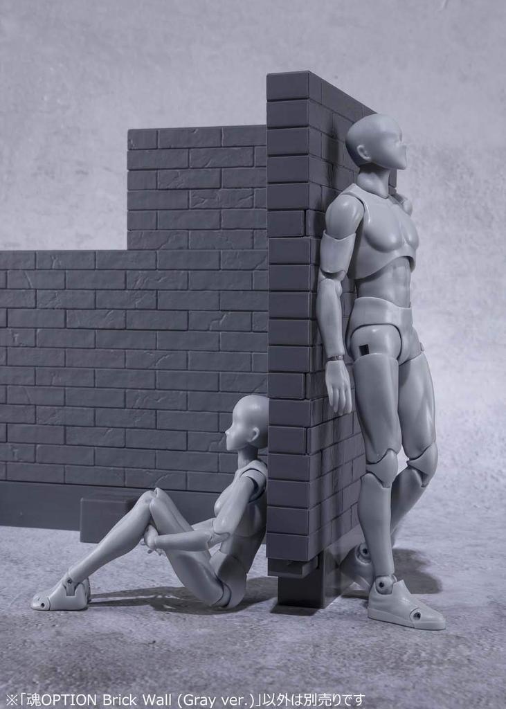 TAMASHII NATIONS Tamashii OPTION Кирпичная стена ABS готовая фигурка (Серая версия.) Немасштабируемый