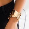 Exaggerated Punk Smooth Cross Open Cuff Wide Bangle for Women Gypsy Heavy Metal Chunky Arm Bracelet Grunge Jewelry Steampunk Men