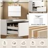 61×46×45cm Wall-Mounted Washstand, Lacquered, with LED Radar Sensor Light, 2 Drawers with Low-Noise Rails, Integrated Washbasin, Minimalist, White