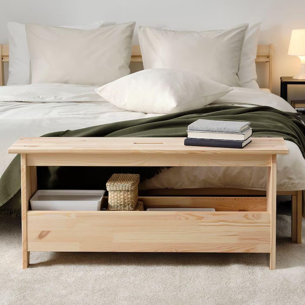 Скамья IKEA с ящиком для хранения 100 см из сосны PERJOHAN (205.013.17)