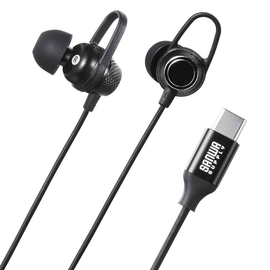 Sanwa Supply USB Type-C Наушники с микрофоном (черный) MM-HSTC05BK