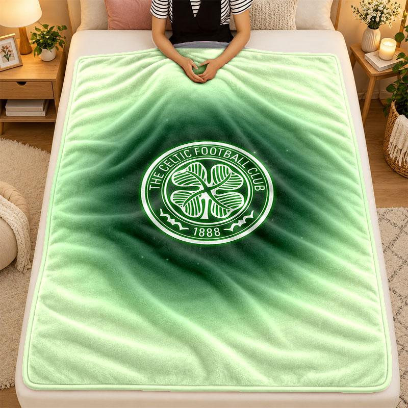 Flannel BlanketCeltic FC Warm Soft Throw Blanket for Indoor Sofa Bed Living Room Use