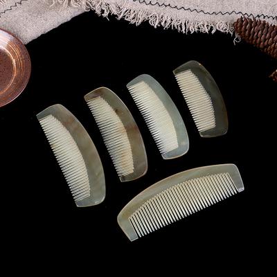 1*Натуральный янтарный роговой гребень для волос, неэлектризующийся от статического электричества, парикмахерская расческа