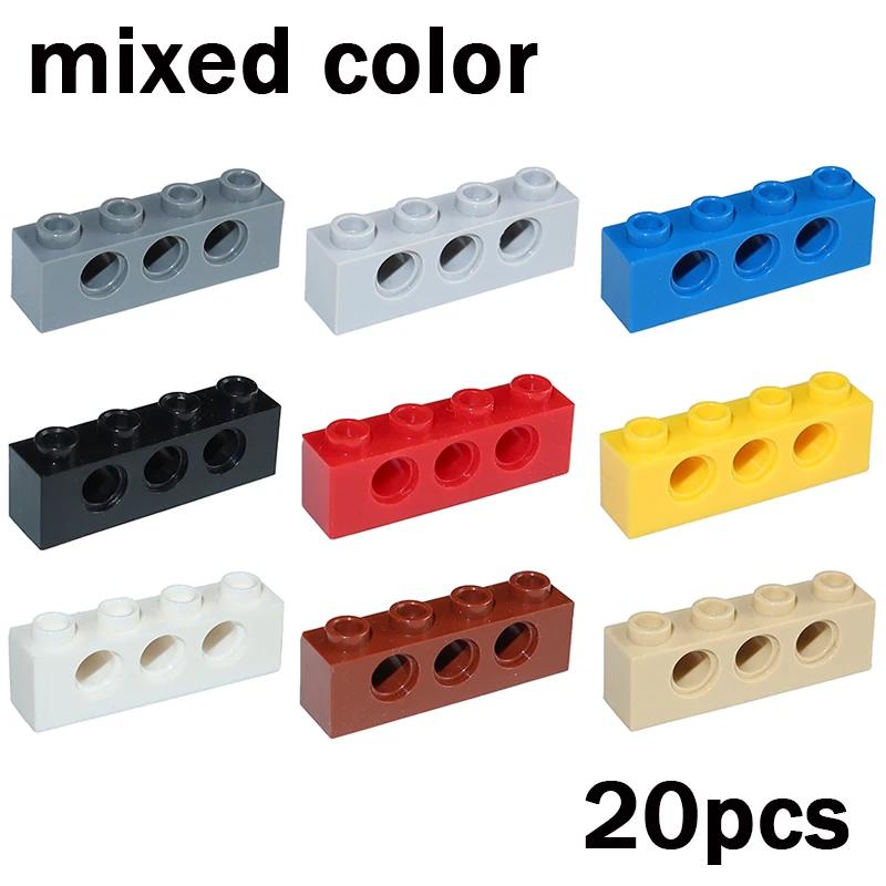 Кирпич 1x4 с 3 отверстиями MOC Технические Собираемые Частицы 3701 DIY Строительные Блоки Образовательная Игрушка для Детей