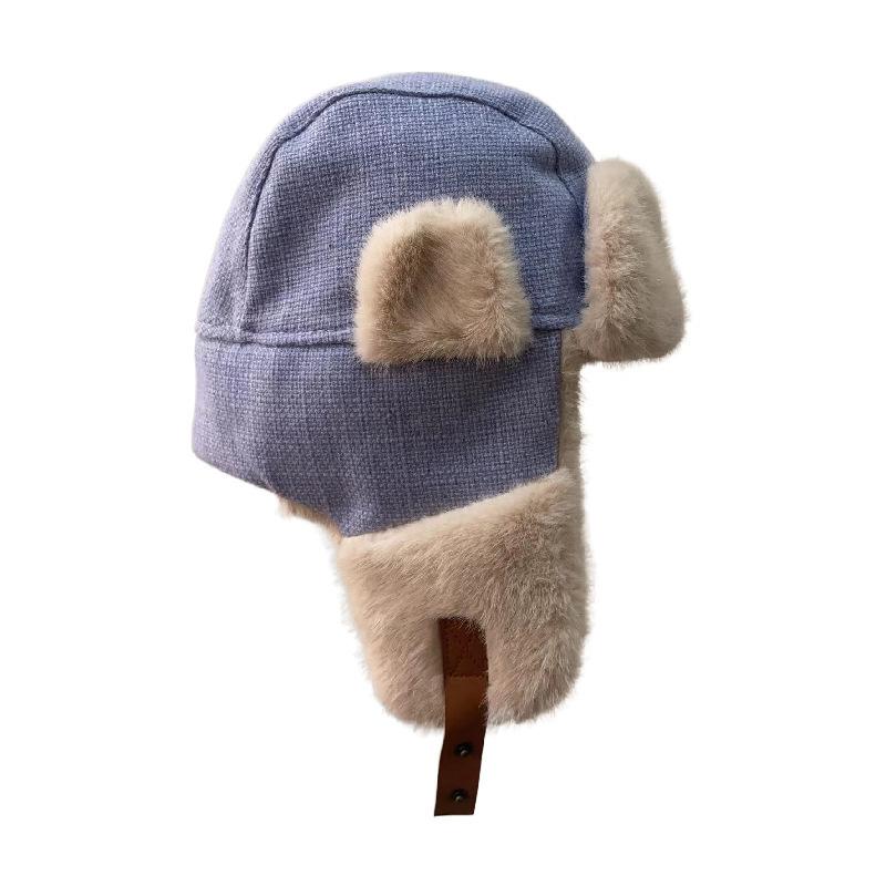 Шапка Корейская версия Зимняя Мужская и Женская Северо-восточная Шапка Лей Фэн Уличная Велосипедная Ветрозащитная Холодная Утолщенная Теплая Плюс Бархатная Шапка с Защитой Ушей