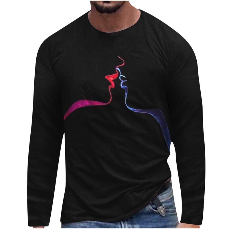 Harajuku 3D Men's Casual Long Sleeve T-shirt Flower 3D Printed Loose Summer Fashion Street Loose Oversized T Shirt Casual Loose