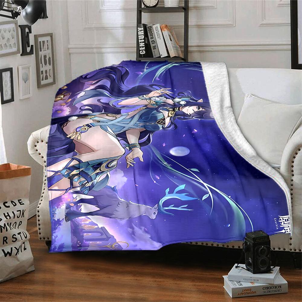 1Pc Ethereal Fantasy Journey Flannel Blanket, Soft And Comfortable, Casual Warm, Camping Travel, Christmas, Halloween Xmas Gift S1530