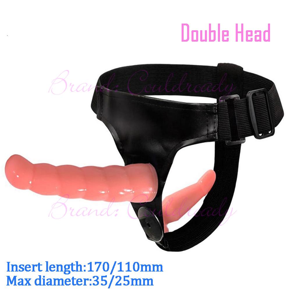 Double Penis Dual Ended Strapon Ultra Elastic Harness Belt Strap On Dildo Adult Sex Toys for Woman Couples Anal Soft Dildos