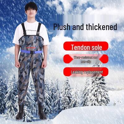 Изолированные водонепроницаемые вейдерсы на флисовой подкладке: Полукомбинезон, Комбинезон, Износостойкие рыболовные брюки с кожаной усиленной областью промежности
