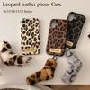 Luxury Leopard Pattern Animal Pu Leather Couple Soft Case For Iphone 16 15 14 11 12 13 Pro Max Iphone Cover With Lanyard