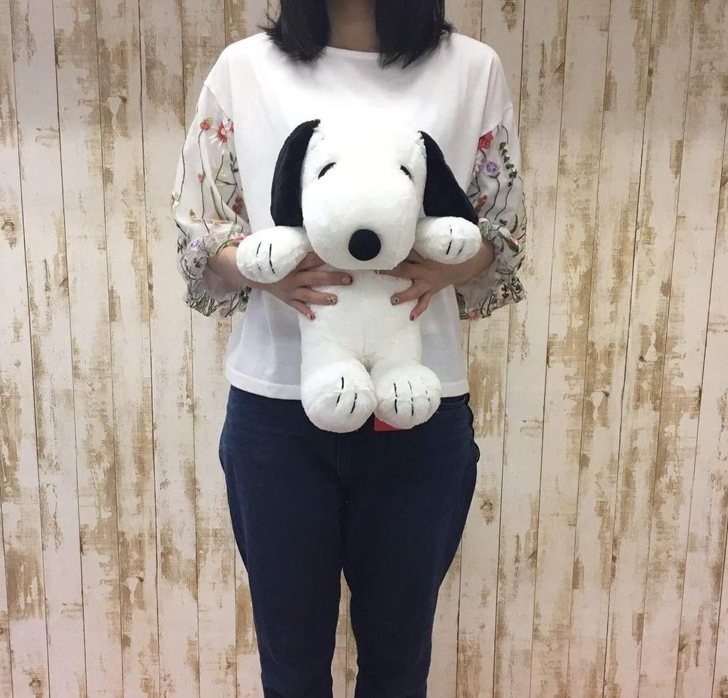 Nakajima Corporation PEANUTS SNOOPY Hug Hug Plush Toy, Medium, Snoopy, Black, 077417-15