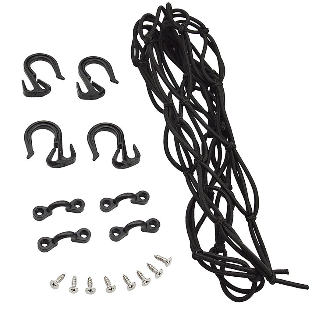 Kayak Deck Cargo Net with Hooks Pad Eye Board Bungee Net For Canoe Marine Boat Kayak Accessories