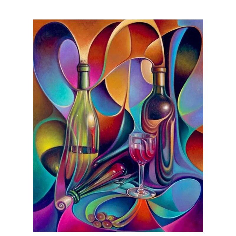 5D Diamond Painting Cross Stitch Crafts Kits Diy Diamond Mosaic Painting Wine Glass Home Decor Wall Art For Kids