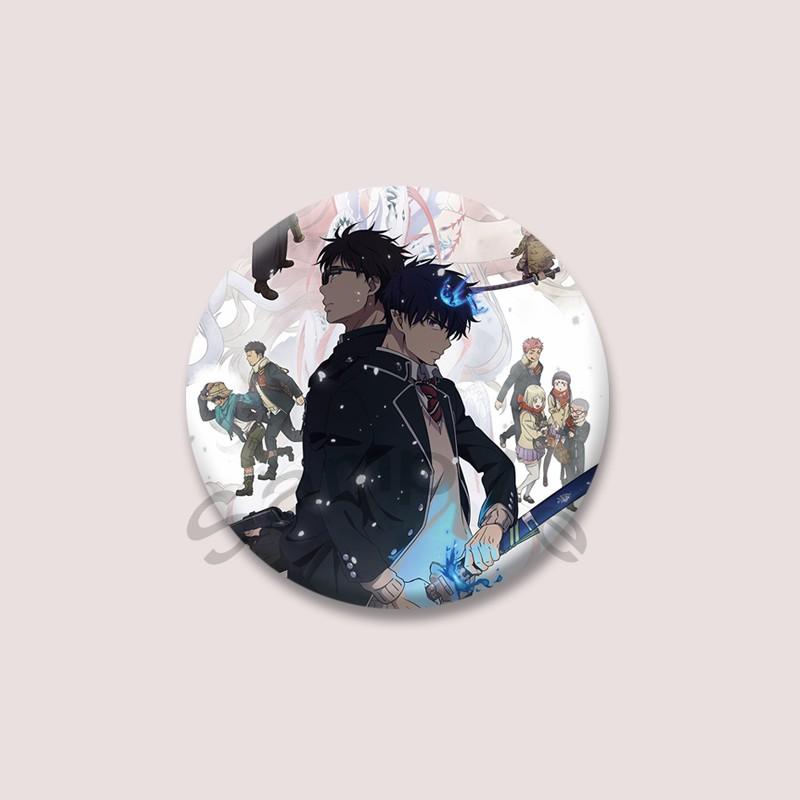 Creative Anime Blue Exorcist Brooch Pins Rin Okumura Mephisto Pheles Cartoon Badge Backpack Hat Clothes Jewelry Accessories Gift