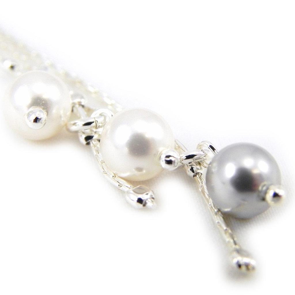 Les Trésors De Lily [G1916] - Серебряные серьги "Сисси" бело-серые.