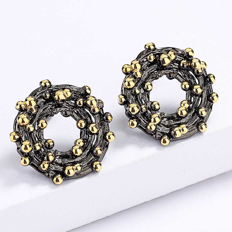 Sace Gems Этнические винтажные серьги, роскошные двухцветные серьги-гвоздики для женщин, модные ювелирные изделия