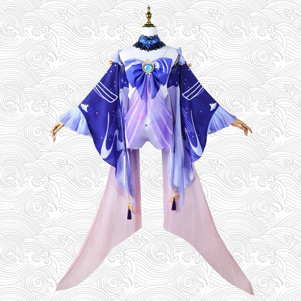 Сангономия Кокоми Косплей Костюм Genshin Impact Кокоми Топ Платье Комплект Косплей Костюм Наряды с Украшением Спины Парик