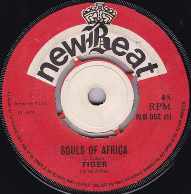 7-дюймовая пластинка TIGER Souls Of Africa Даллас Техас NB052 newBeat 1970 UK Reggae Ska Dub Б/у