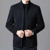 Jacket Men's New Standing Collar Jacket Woolen Top Men's Casual Wear Middle-aged and Elderly Jacket