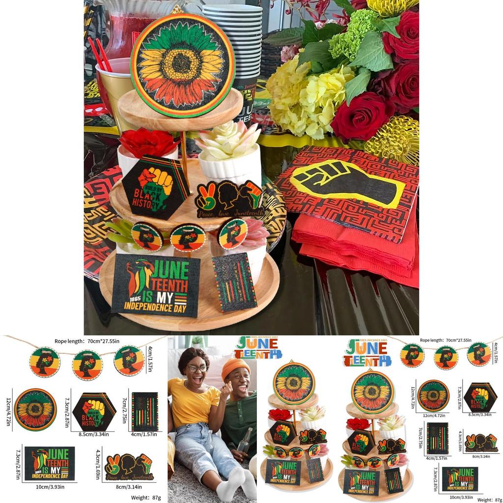 Stylish June Festival Wooden Tray Decoration For Creating A Joyous Juneteenth Atmosphere