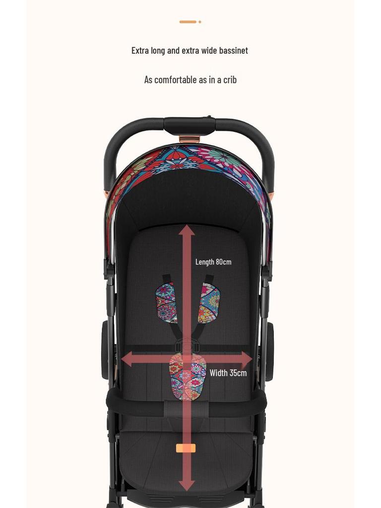 Легкая детская коляска: Сидеть и лежать, Складывание одной кнопкой, Четырехамортизационная подвеска, Уличная коляска-зонт.