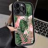 Чехол для телефона iPhone 17 Air 16E 15 16 Pro Max Летние растения Зеленый лист Чехол 14 Plus 13 12 Mini Мягкий корпус Силиконовый Fundas
