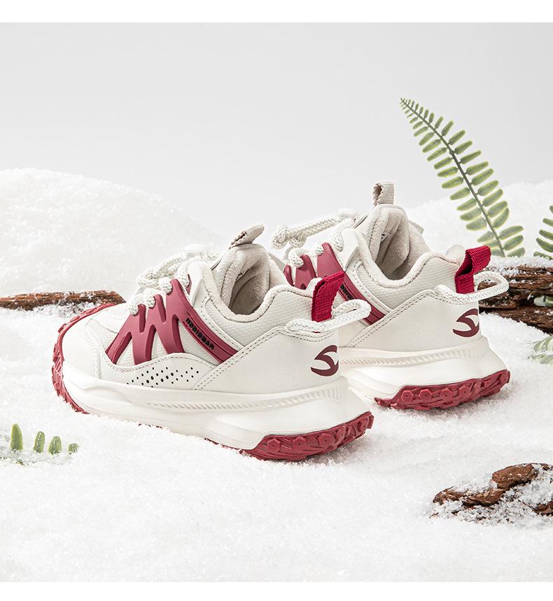 Детские хлопковые кроссовки Habi Bear для мальчиков и девочек с бархатной подкладкой и подошвой из материала Durian для зимы