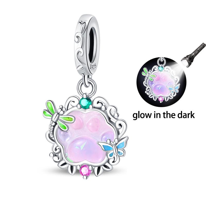 Медные светящиеся в темноте Подвески-шармы Бабочка Светлячок Олень Бусины Подвески Подходят для Оригинальных Браслетов Qikaola DIY Ювелирные изделия на День Рождения