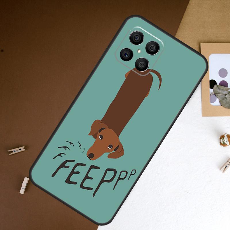 Cartoon Dachshund Sausage Dog Case For Honor 70 50 90 Lite Magic 6 5 Pro Cover For Honor X8a X9a X7a X6a X9b X8 X9 X7 8X