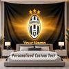 Custom Name Text Tapestry Juventus FC Personalized Polyester Wall Tapestry For Bedroom And Room