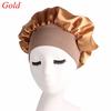 Soft Stretch Head Cover Night Sleep Hat Wide Band Satin Cap Elastic Head Wraps Hair Loss Chemo