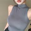 Сексуальный топ на бретельках, однотонный укороченный топ с лямкой на шее, женские летние майки, водолазка, камзол, модный повседневный женский укороченный жилет без рукавов