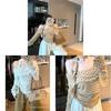 Oversized Dot Print T Shirt With Oneshoulder Neckline And Embroidery For Women Spring