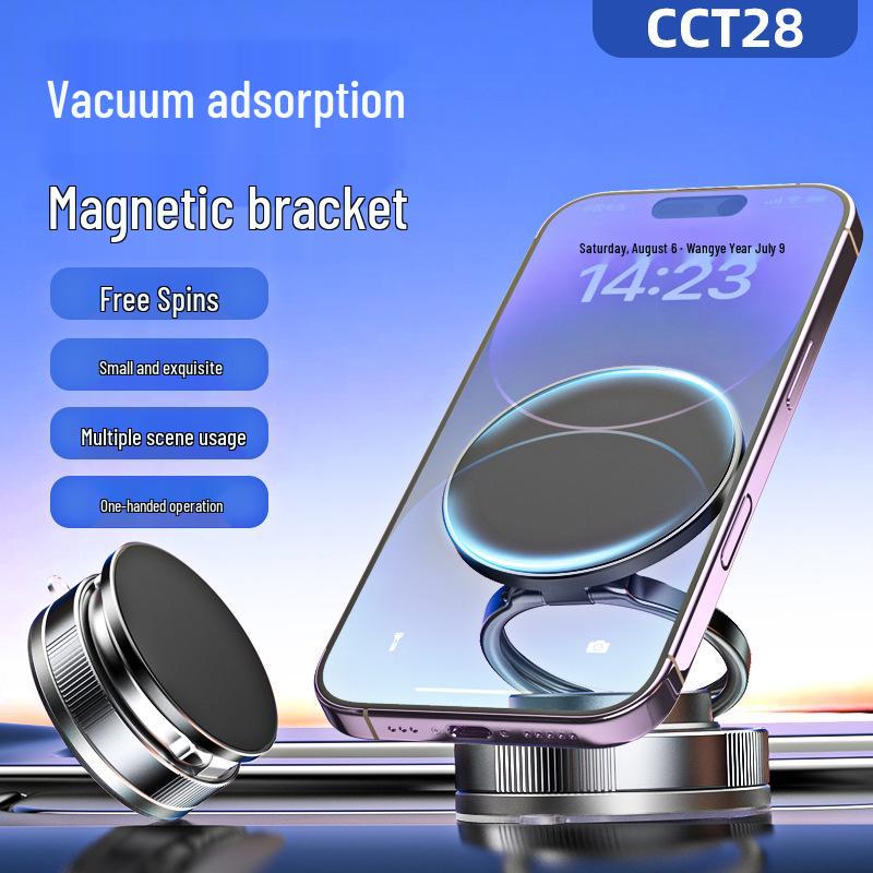 Multifunctional Foldable Rotatable Vacuum Magnetic Phone Holder with Adjustable Height and Portable Mini Suction Cup