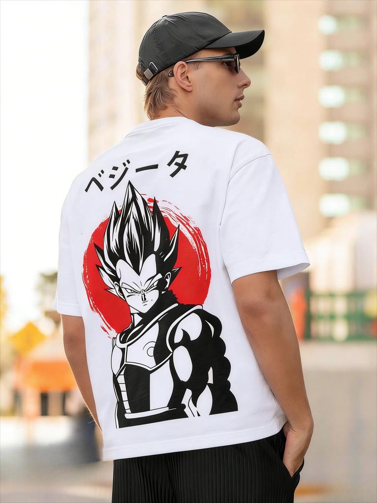 Vegeta Dragon Ball Super TShirt Men Summer Anime Character Graphic Short Sleeve Oversized Streetwear Loose Fit Fan Tee