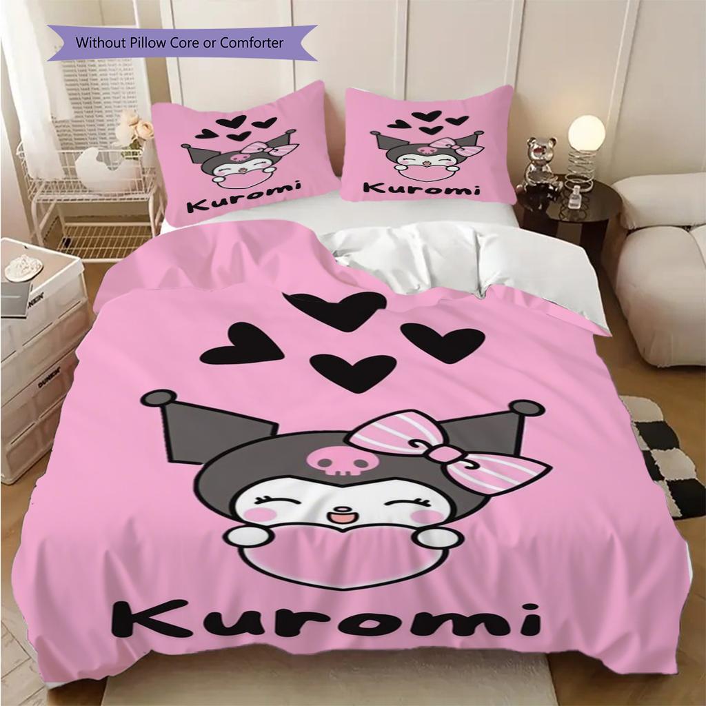 Kuromi'S Heartfelt Adventure Bedding 1 Duvet Cover 2 Pillowcase Without Core Christmas Birthday Gift Duvet Cover And Pillowcase