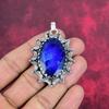 Подвеска с синим сапфиром, подвеска из драгоценного камня ручной работы, подвеска из стерлингового серебра 925 пробы, антикварные ювелирные изделия, для подарка на помолвку