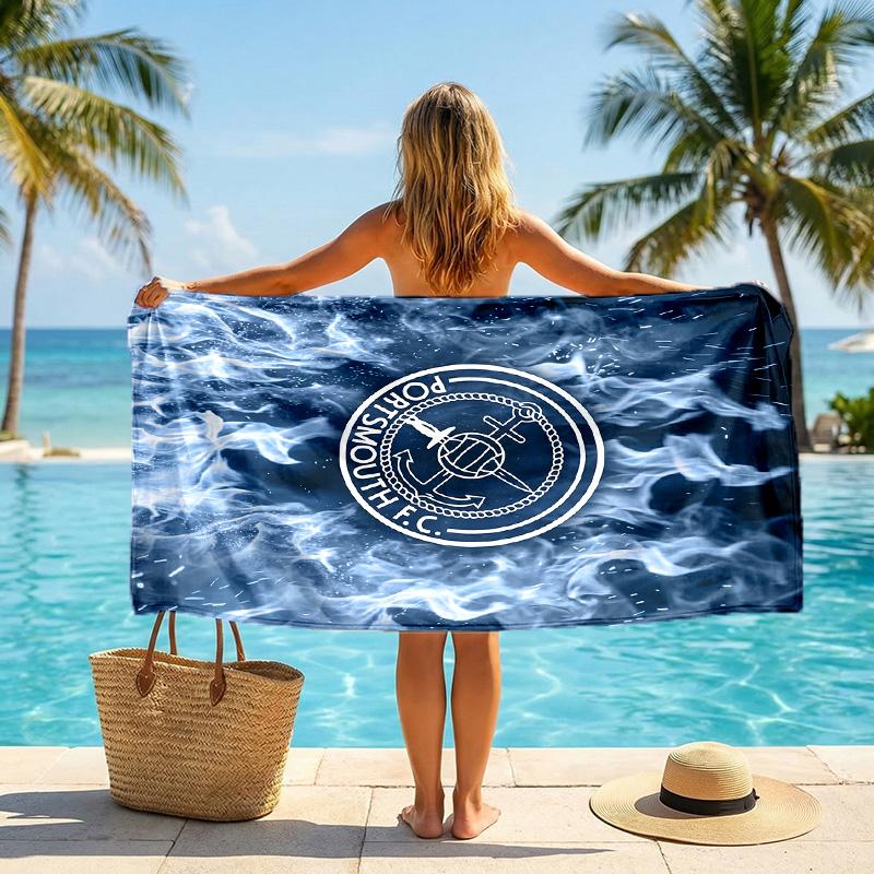 Полотенце для пляжа Portsmouth FC, быстросохнущее, из микрофибры, впитывающее, портативное, для путешествий, для плавания