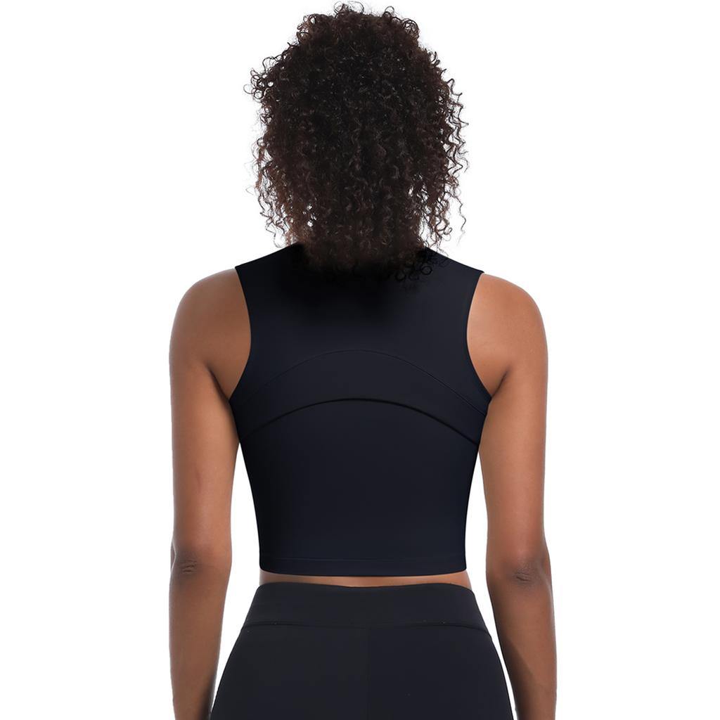 Nessaj Безрукавный спортивный жилет для йоги на молнии, женский фитнес-бюстгальтер, однотонный топ для бега и тренировок