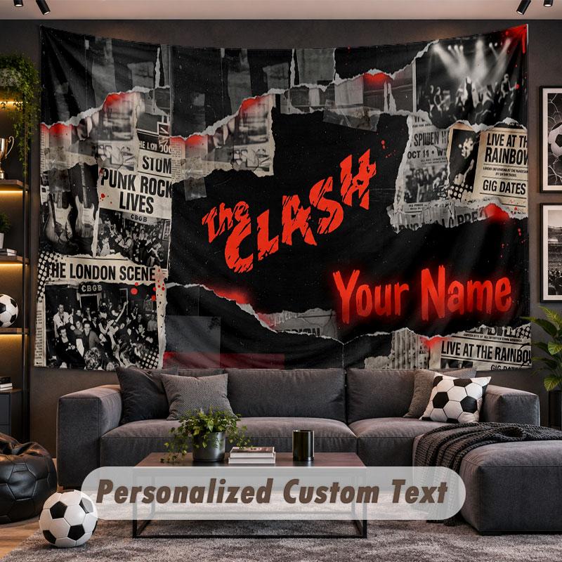 Wall Hanging Tapestry Custom NameThe Cure Pattern Personalized Printed Fabric Wall Decor