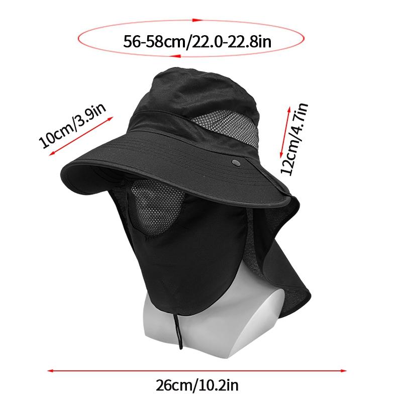 Summer Outdoor Sun Hats for Men Women Removable Hunting Fishing Sun Cap Hiking Camping Visor Wide-Brimmed Hat Fisherman Hat