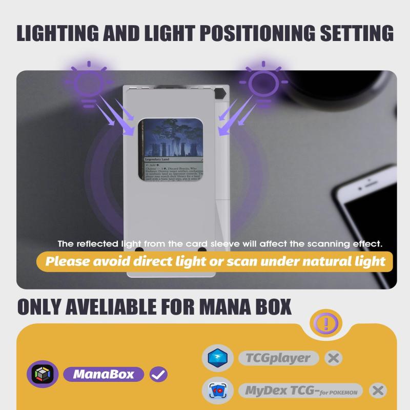 Подставка-сканер для торговых карт для карт MTG, держатель для телефона с коробкой для карт, совместимый с приложением Manabox, быстрое сканирование и проверка цены