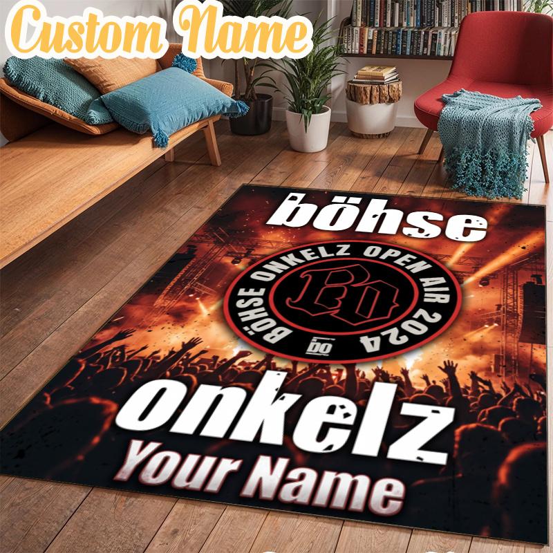 Custom Name Realm Onkelz Band Rug Office Rug, Indoor Rug, Chair Rug, Living Rooms, Doormat Game Rug Home Decor Birthday Christmas Gifts