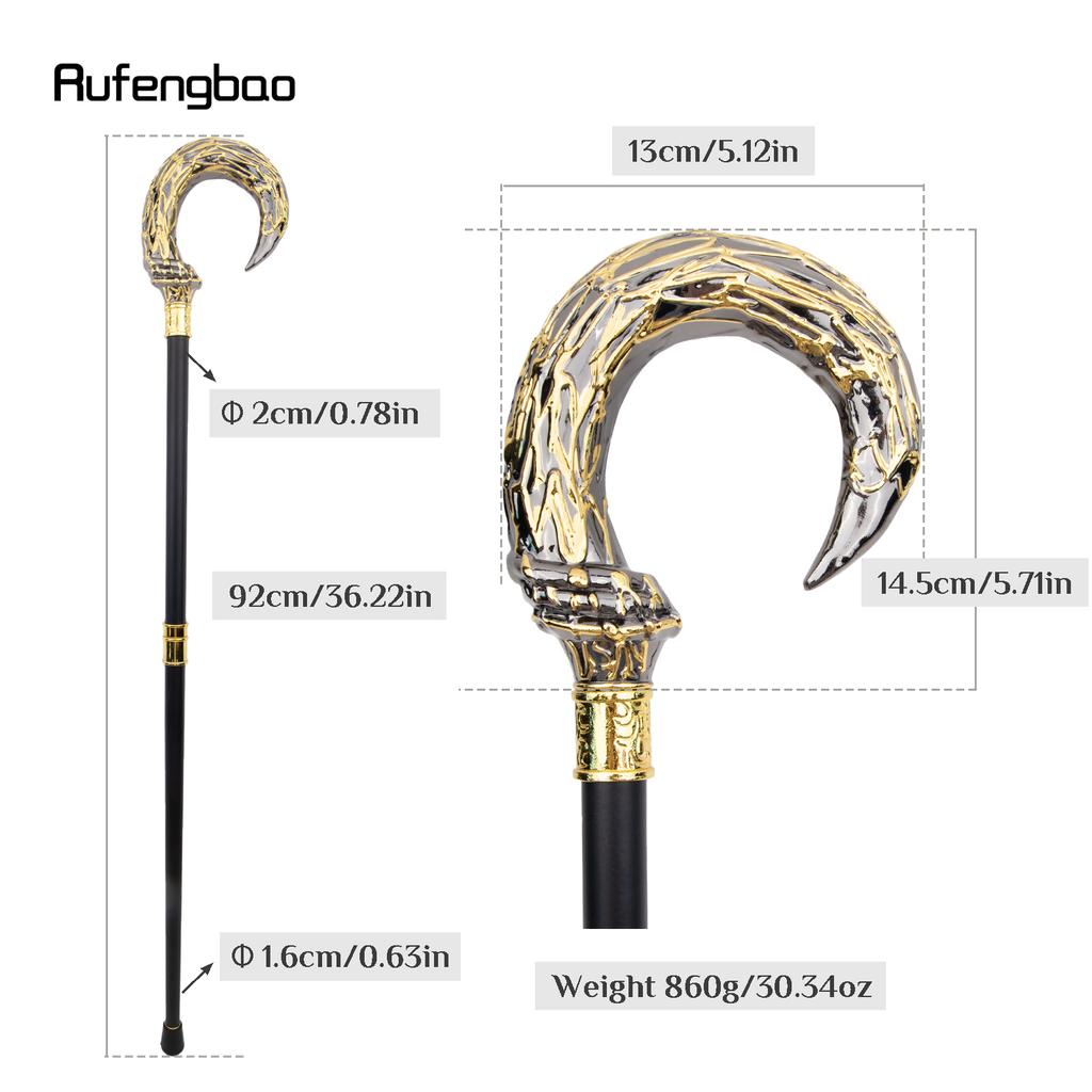 Золотисто-черная трость в стиле стимпанк U, модная трость для ходьбы, роскошный джентльменский посох с набалдашником, трость для ходьбы 92 см