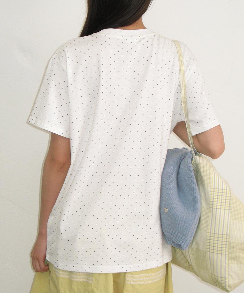 RONRON Herat Pocket Basic Fit T Shirt Dot White
