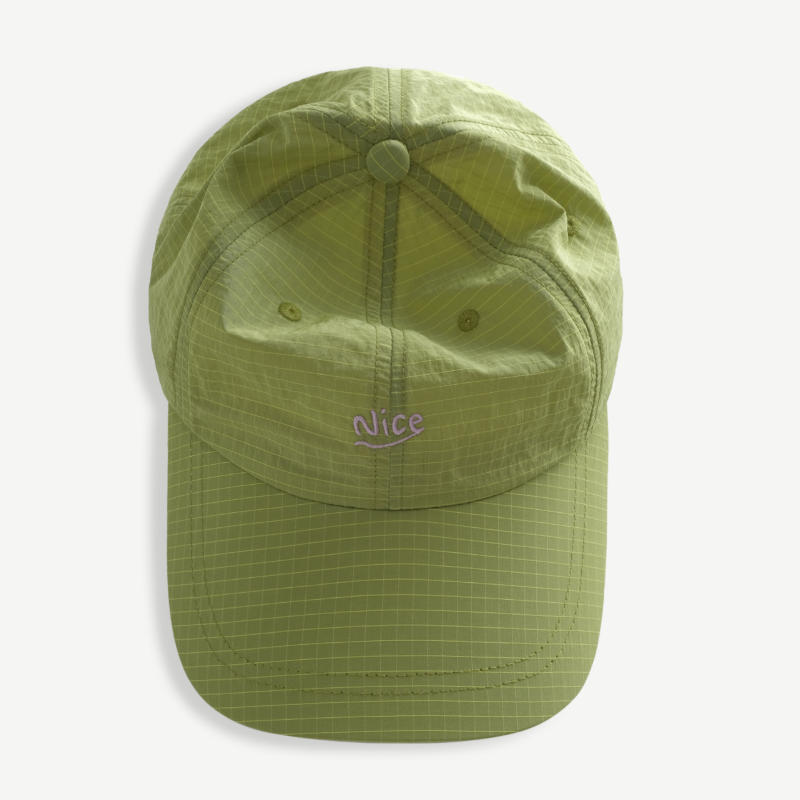 Korean-style Letter Embroidery Small Check Baseball Cap Spring and Summer Quick-Dry Visor Hat