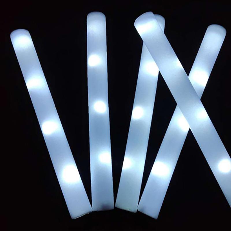 6 шт. красочные светодиодные светящиеся палочки RGB светодиодные светящиеся пенопластовые палочки Cheer Tube темный свет день рождения свадьба принадлежности для вечеринки