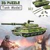 Military Tank 3D DIY Puzzle Model Assembly Paper Jigsaw Puzzle Toys for Children Kid Early Learning Educational Toy Funny Gifts